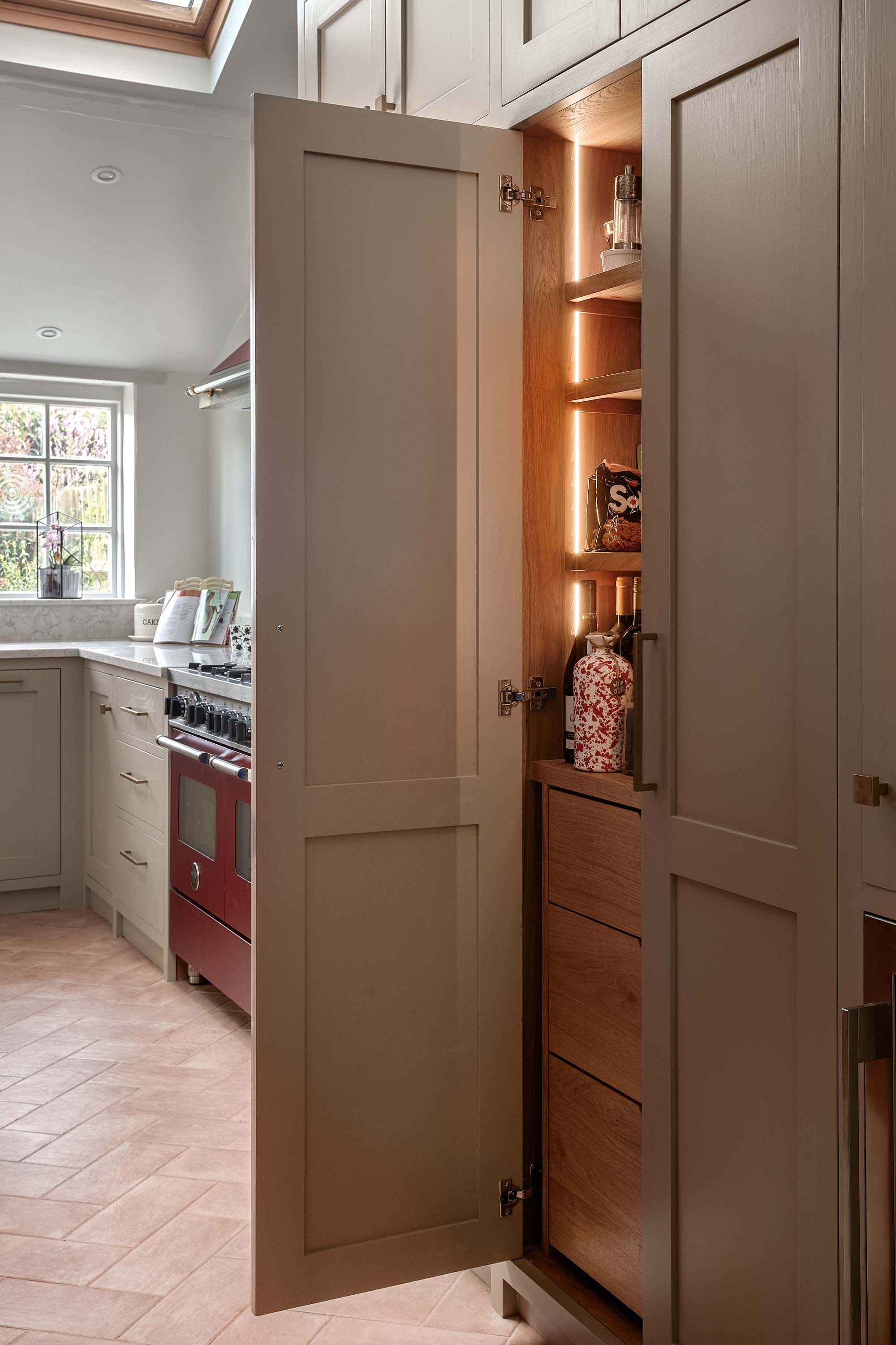 Bespoke pantry cupboard with lighting