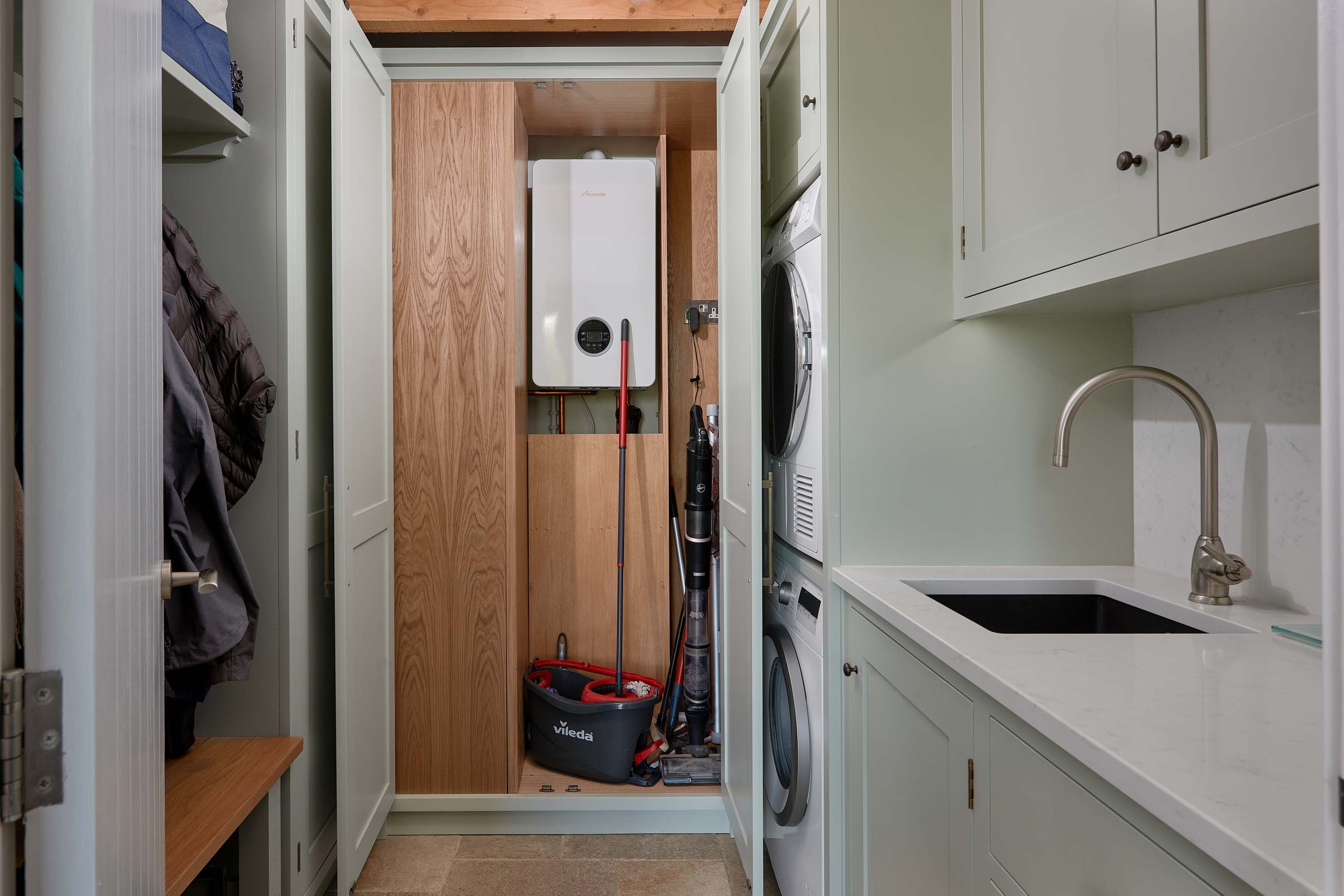 Boiler inside cabinet